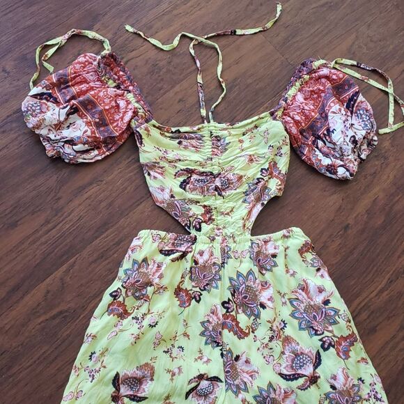 Free People Floral Yellow Jumpsuit - Picture 3 of 8